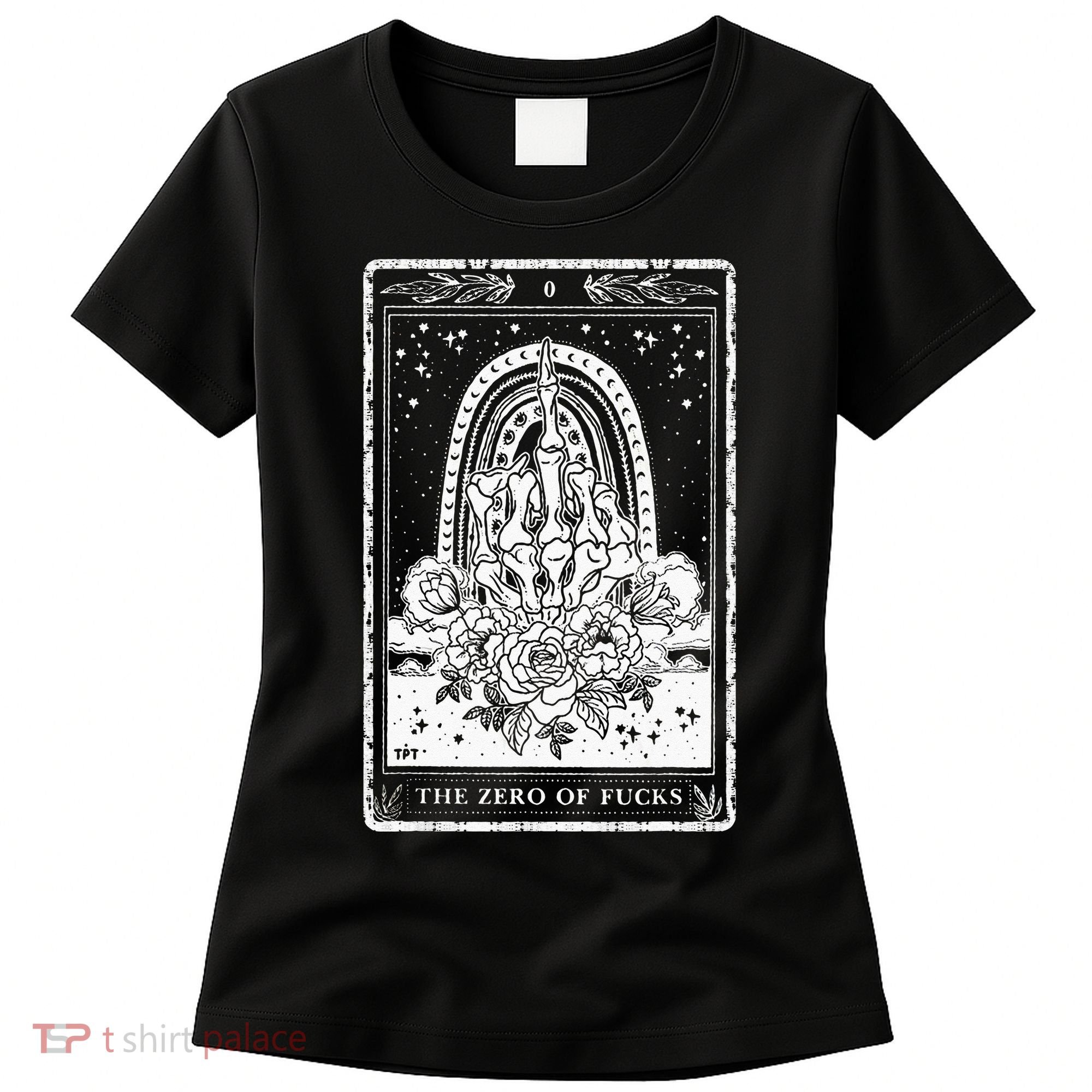 Funny Tarot Card Zero Of Fucks Occult Tarot Reader Reading Women's T-Shirt
