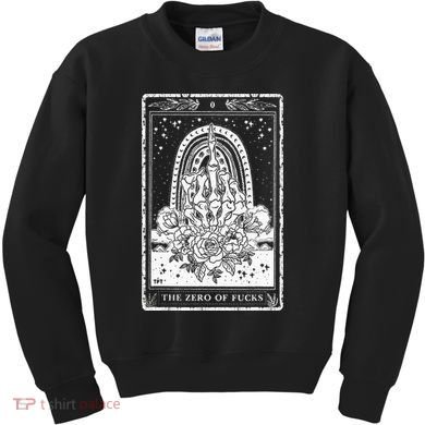 Funny Tarot Card Zero Of Fucks Occult Tarot Reader Reading Kids Sweatshirt