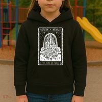 Funny Tarot Card Zero Of Fucks Occult Tarot Reader Reading Kids Hoodie thumb 3
