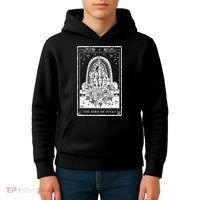 Funny Tarot Card Zero Of Fucks Occult Tarot Reader Reading Kids Hoodie thumb 4