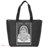 Funny Tarot Card Zero Of Fucks Occult Tarot Reader Reading Tote Bag thumb 0