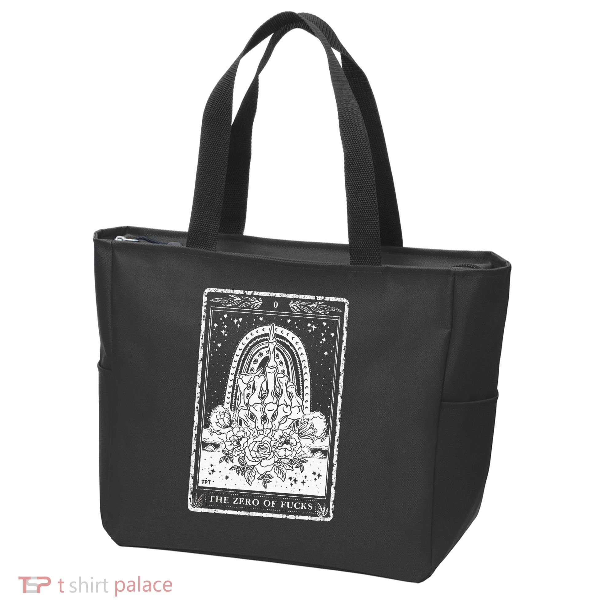 Funny Tarot Card Zero Of Fucks Occult Tarot Reader Reading Tote Bag
