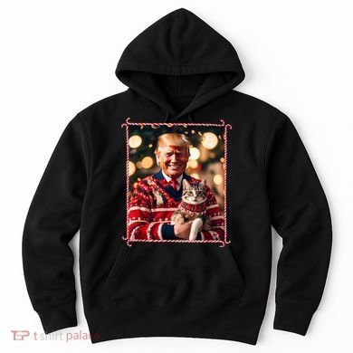 Funny Trump Christmas Sweater For Cat Lovers Hoodie