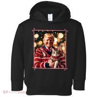 Funny Trump Christmas Sweater For Cat Lovers Toddler Hoodie thumb 0