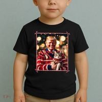 Funny Trump Christmas Sweater For Cat Lovers Toddler T-Shirt thumb 2