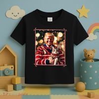 Funny Trump Christmas Sweater For Cat Lovers Toddler T-Shirt thumb 3