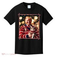 Funny Trump Christmas Sweater For Cat Lovers Kids T-Shirt thumb 0