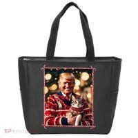 Funny Trump Christmas Sweater For Cat Lovers Tote Bag thumb 0