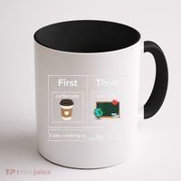 First Then Caffeinate Educate I Am Earning A Break Teacher Coffee Mug thumb 1