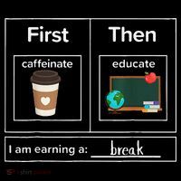 First Then Caffeinate Educate I Am Earning A Break Teacher Women's Hoodie thumb 2