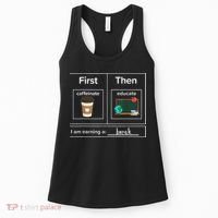 First Then Caffeinate Educate I Am Earning A Break Teacher Women's Tank Top thumb 0