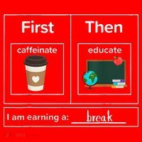 First Then Caffeinate Educate I Am Earning A Break Teacher Santa Hat thumb 1