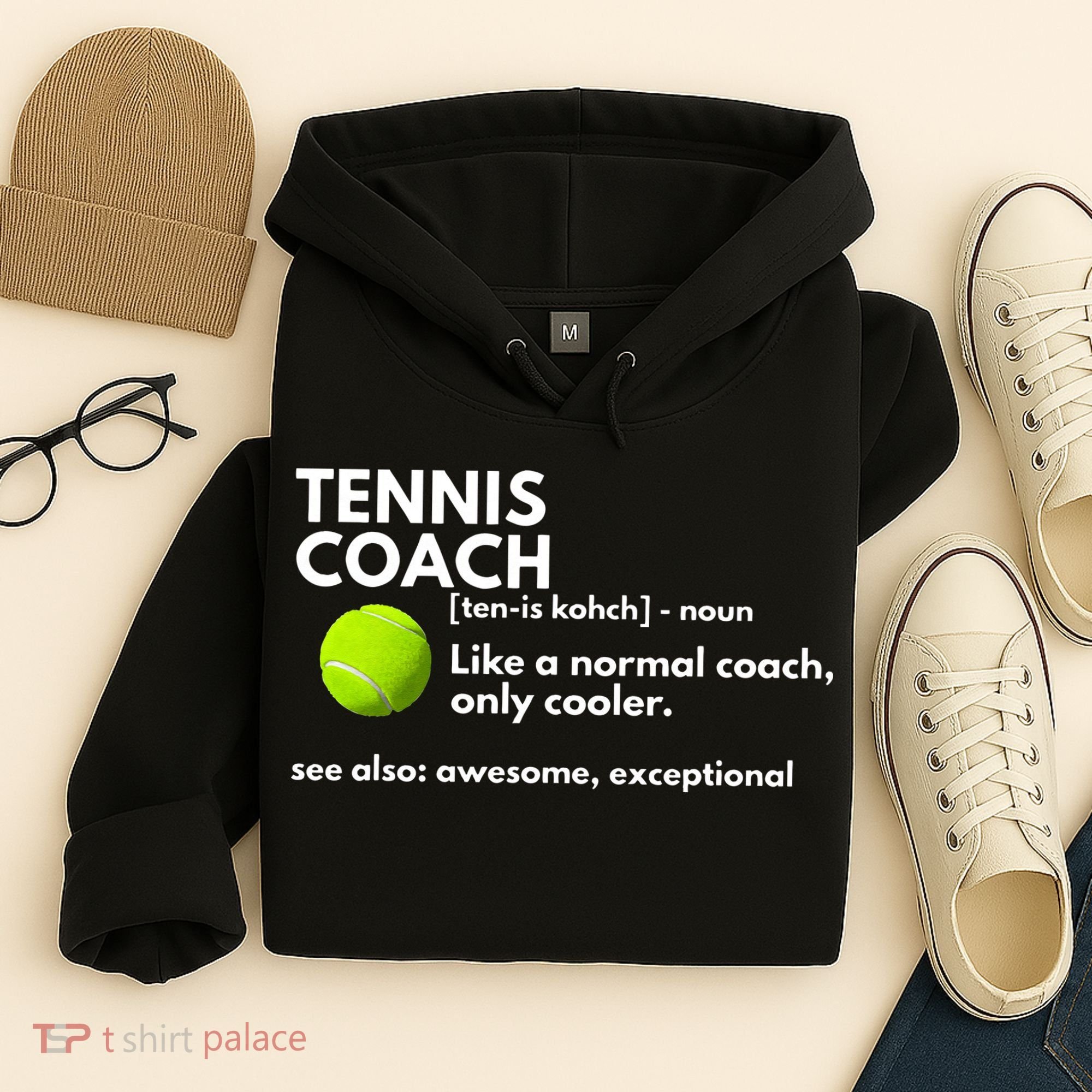 Funny Tennis Coach Definition Coaching Gift Hoodie