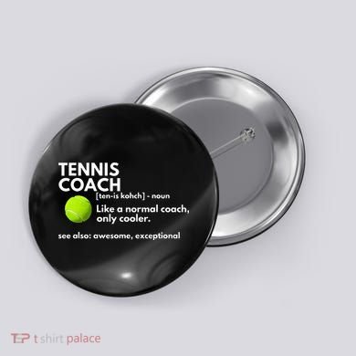 Funny Tennis Coach Definition Coaching Gift Button