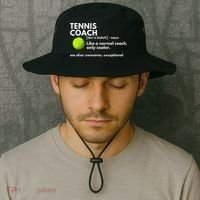 Funny Tennis Coach Definition Coaching Gift Bucket Hat thumb 2