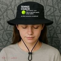 Funny Tennis Coach Definition Coaching Gift Bucket Hat thumb 3