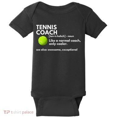 Funny Tennis Coach Definition Coaching Gift Baby Bodysuit