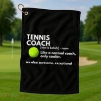 Funny Tennis Coach Definition Coaching Gift Golf Towel thumb 1