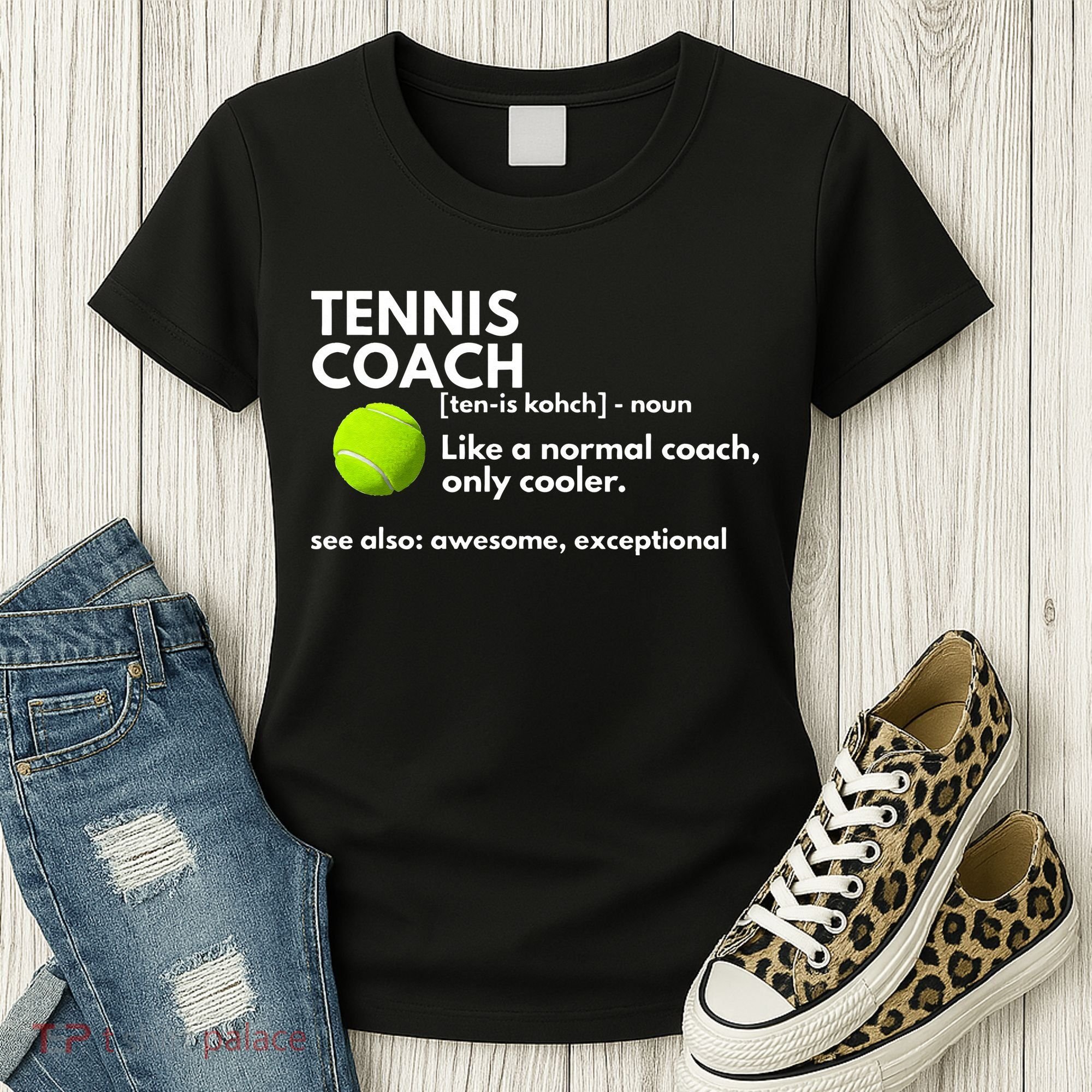 Funny Tennis Coach Definition Coaching Gift Women's T-Shirt