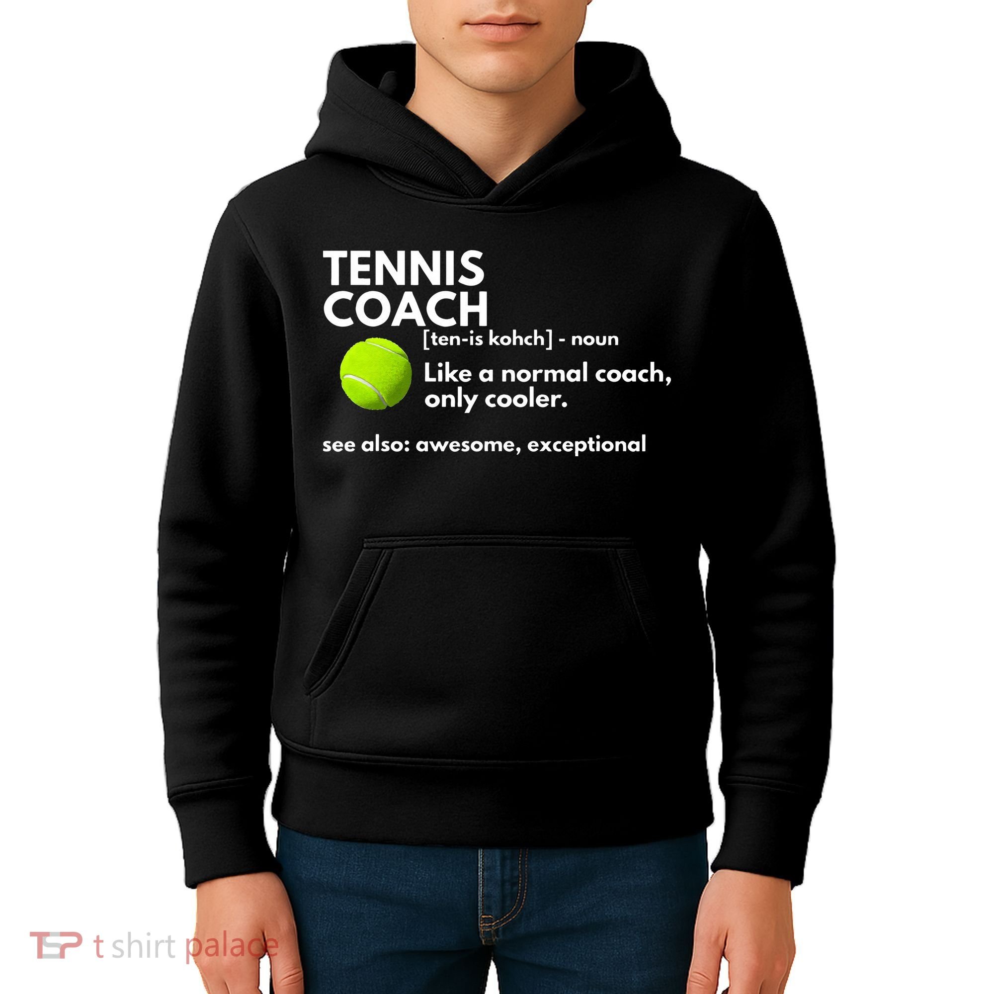 Funny Tennis Coach Definition Coaching Gift Kids Hoodie