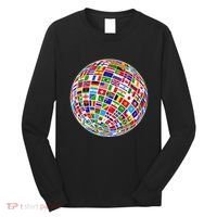 Flags The Countries Of The World Globe Earth World Flags Long Sleeve Shirt thumb 0