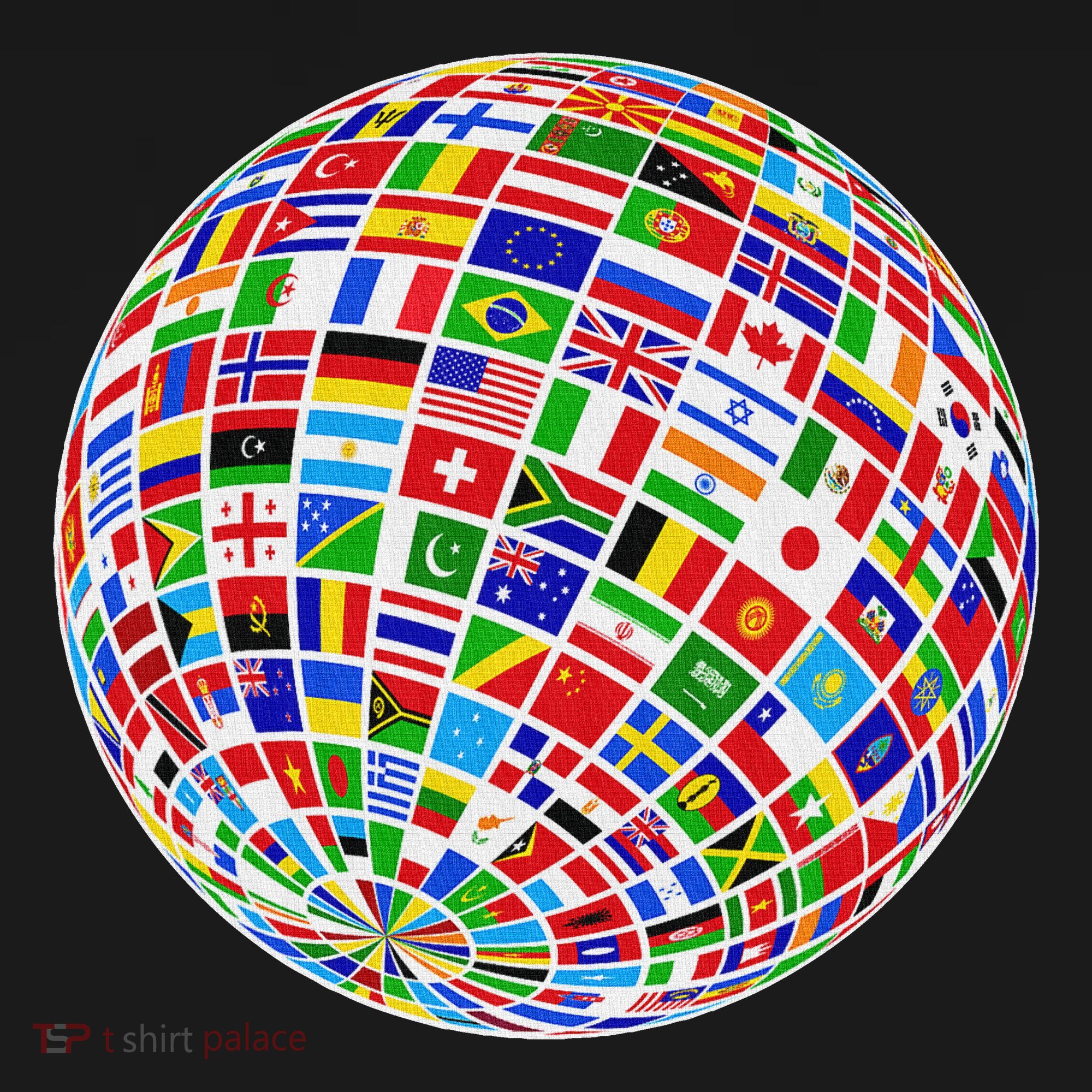 Flags The Countries Of The World Globe Earth World Flags Bucket Hat