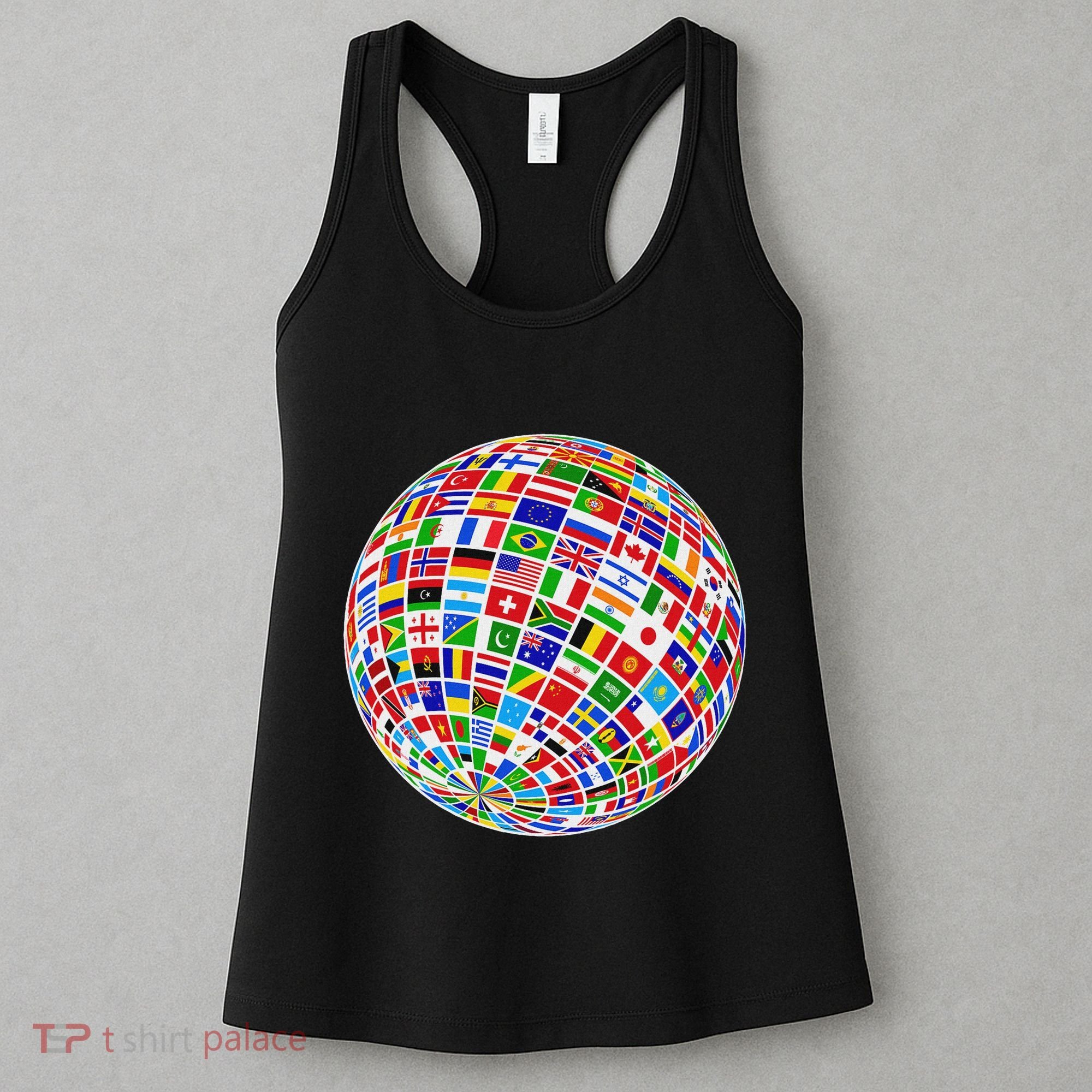 Flags The Countries Of The World Globe Earth World Flags Women's Tank Top