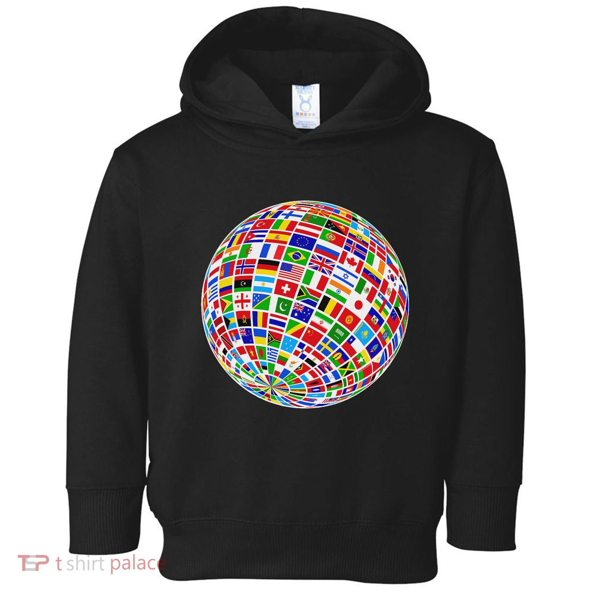 Flags The Countries Of The World Globe Earth World Flags Toddler Hoodie