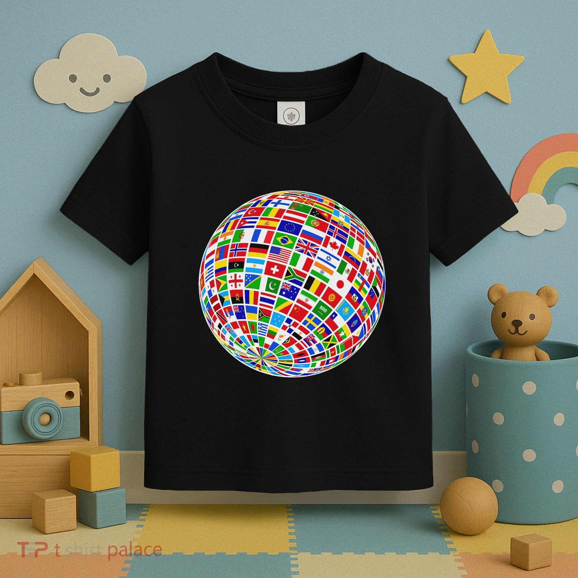 Flags The Countries Of The World Globe Earth World Flags Toddler T-Shirt