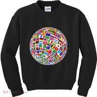 Flags The Countries Of The World Globe Earth World Flags Kids Sweatshirt thumb 0
