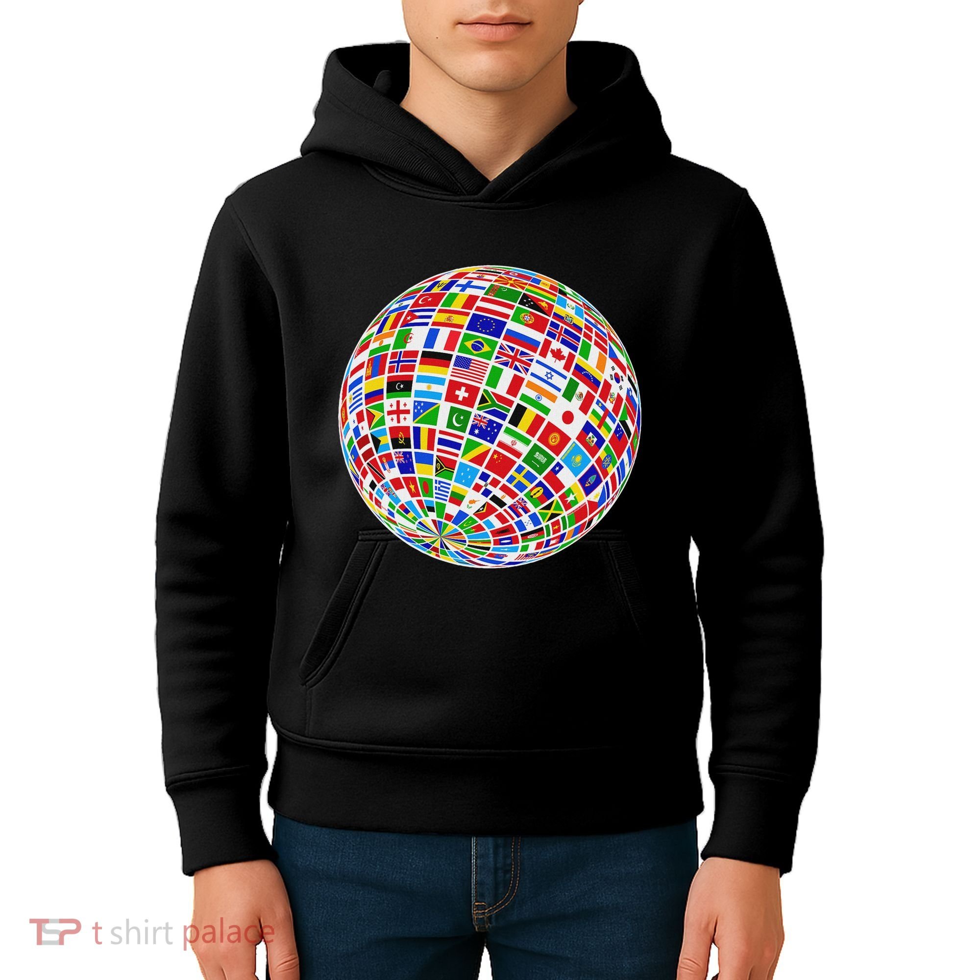 Flags The Countries Of The World Globe Earth World Flags Kids Hoodie