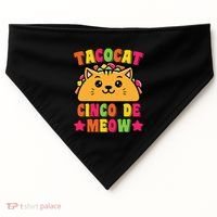 Funny Taco Cat Pun Tacocat Cute Taco Lover Cinco De Meow USA-Made Doggie Bandana thumb 0