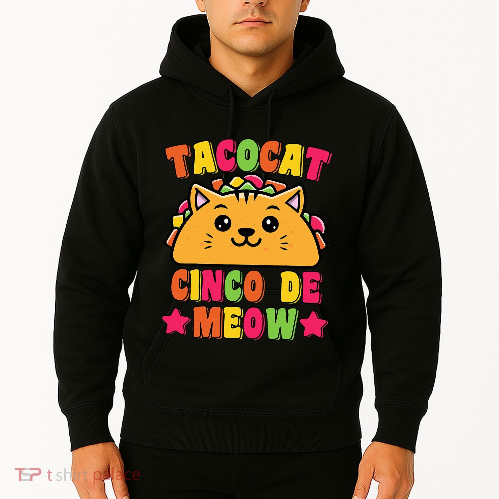 Funny Taco Cat Pun Tacocat Cute Taco Lover Cinco De Meow Hoodie