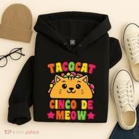 Funny Taco Cat Pun Tacocat Cute Taco Lover Cinco De Meow Hoodie thumb 4