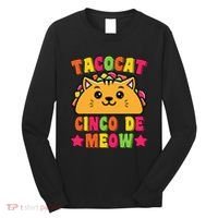 Funny Taco Cat Pun Tacocat Cute Taco Lover Cinco De Meow Long Sleeve Shirt thumb 0