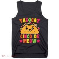 Funny Taco Cat Pun Tacocat Cute Taco Lover Cinco De Meow Tank Top thumb 0