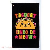 Funny Taco Cat Pun Tacocat Cute Taco Lover Cinco De Meow Golf Towel thumb 0