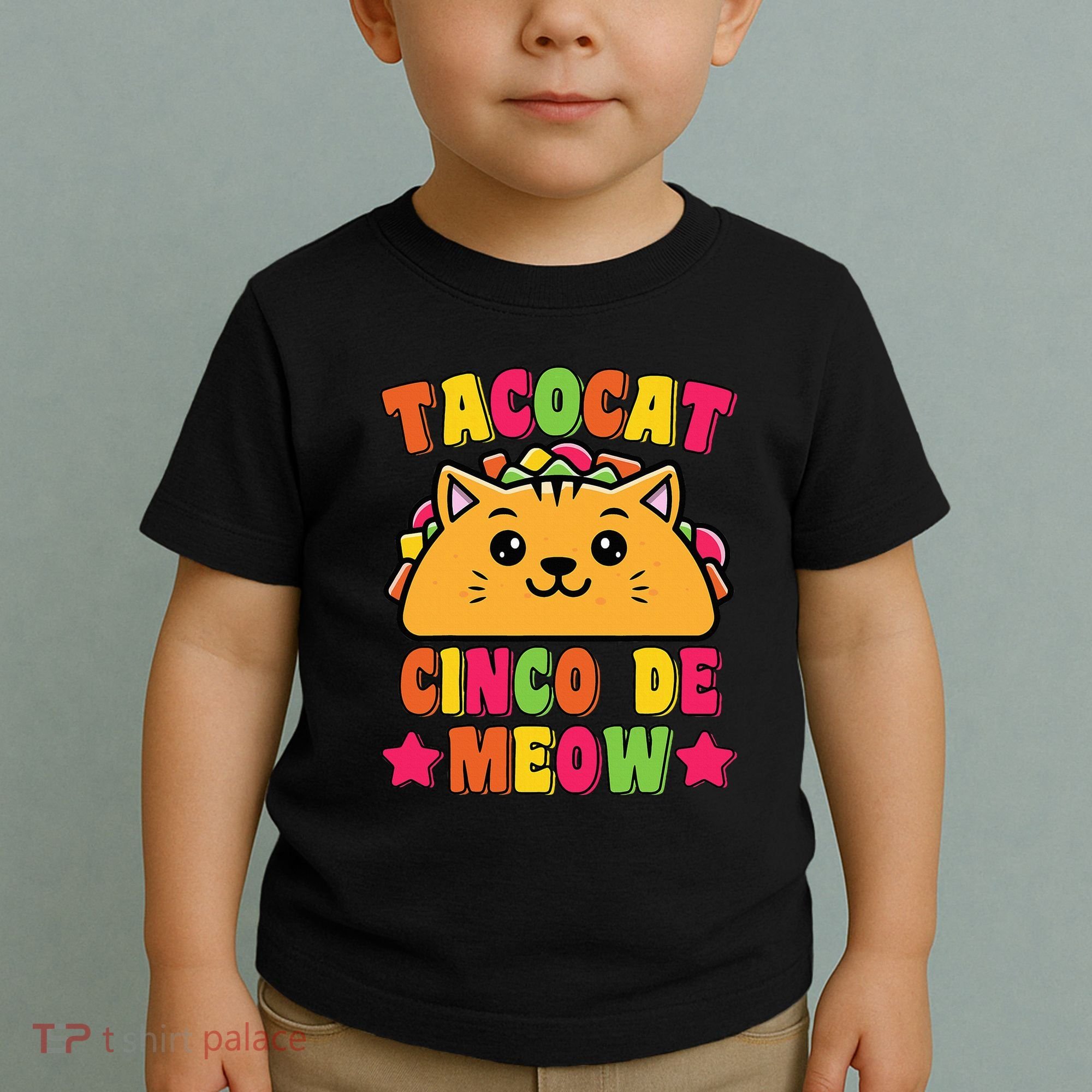 Funny Taco Cat Pun Tacocat Cute Taco Lover Cinco De Meow Toddler T-Shirt