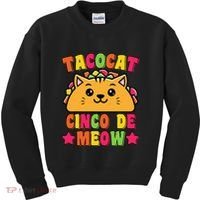 Funny Taco Cat Pun Tacocat Cute Taco Lover Cinco De Meow Kids Sweatshirt thumb 0