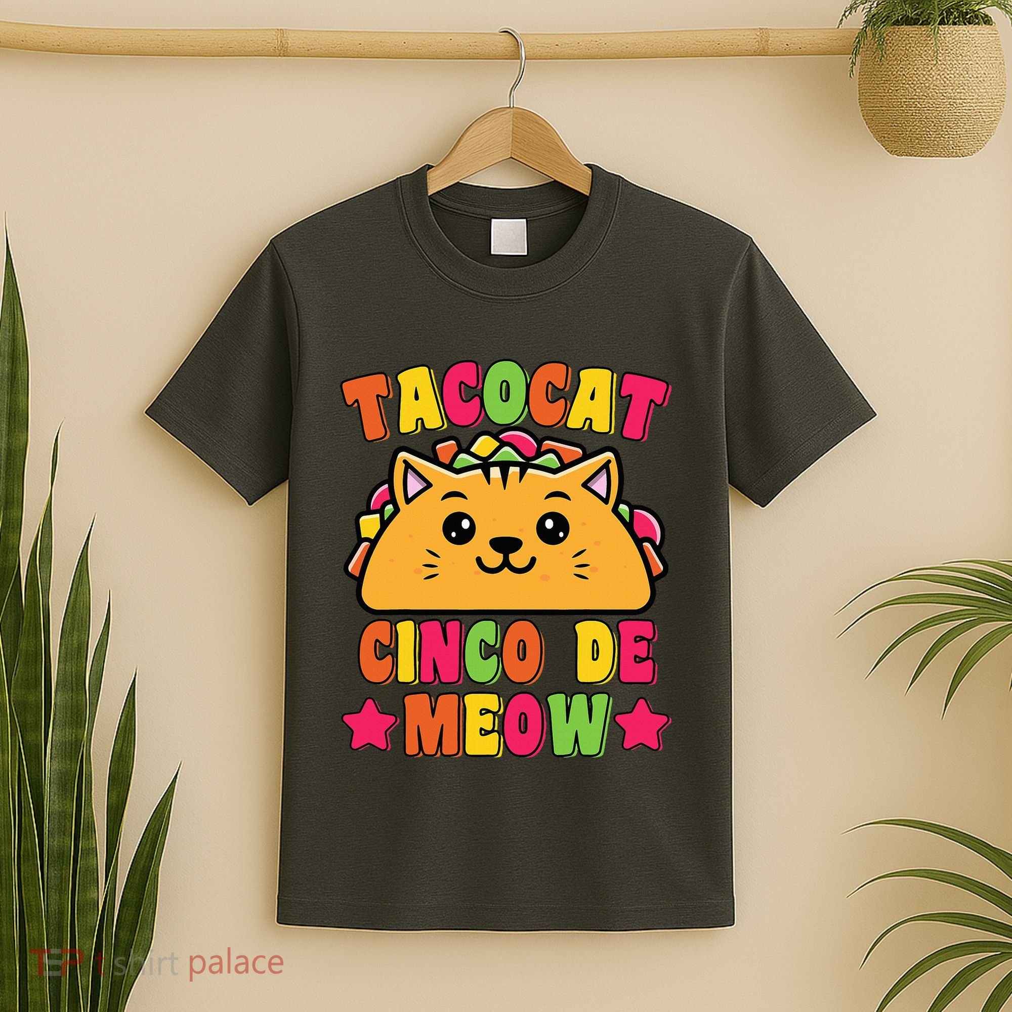 Funny Taco Cat Pun Tacocat Cute Taco Lover Cinco De Meow T-Shirt