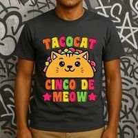 Funny Taco Cat Pun Tacocat Cute Taco Lover Cinco De Meow T-Shirt thumb 3