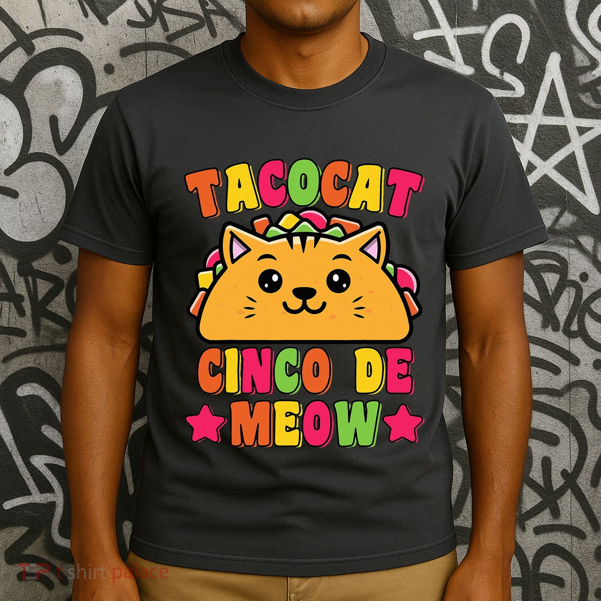 Funny Taco Cat Pun Tacocat Cute Taco Lover Cinco De Meow T-Shirt