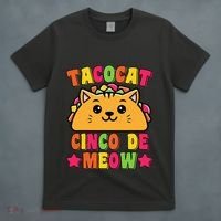 Funny Taco Cat Pun Tacocat Cute Taco Lover Cinco De Meow T-Shirt thumb 4