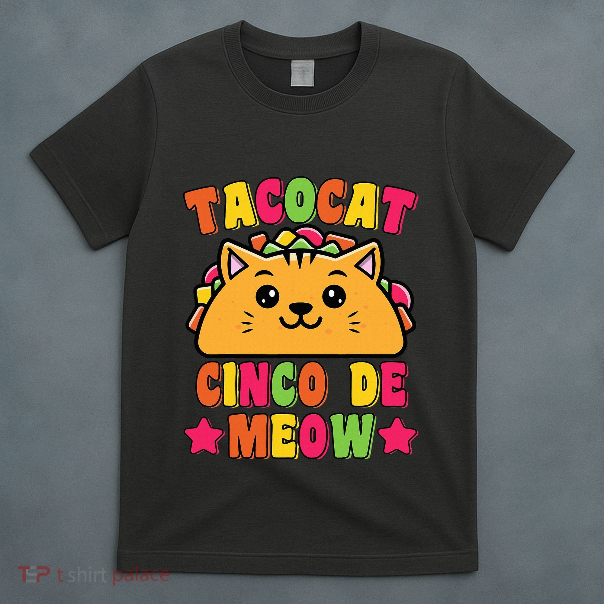 Funny Taco Cat Pun Tacocat Cute Taco Lover Cinco De Meow T-Shirt