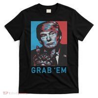 Funny Trump Cat Grab Em Vintage Retro Trump Gift T-Shirt thumb 0