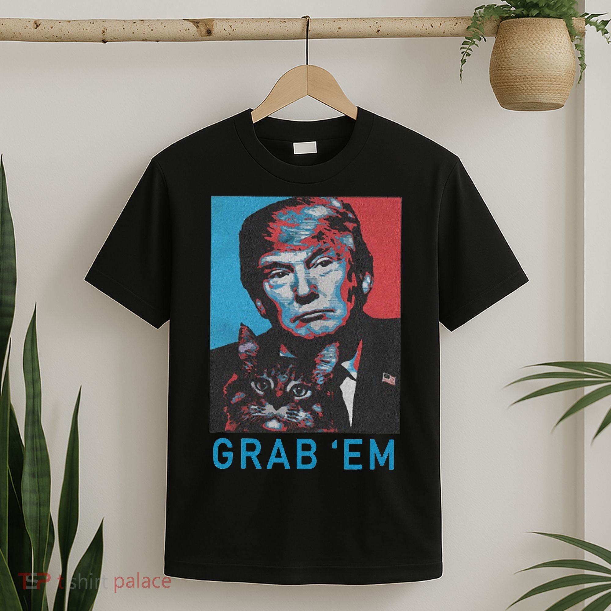 Funny Trump Cat Grab Em Vintage Retro Trump Gift T-Shirt