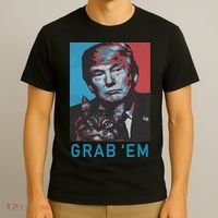 Funny Trump Cat Grab Em Vintage Retro Trump Gift T-Shirt thumb 3