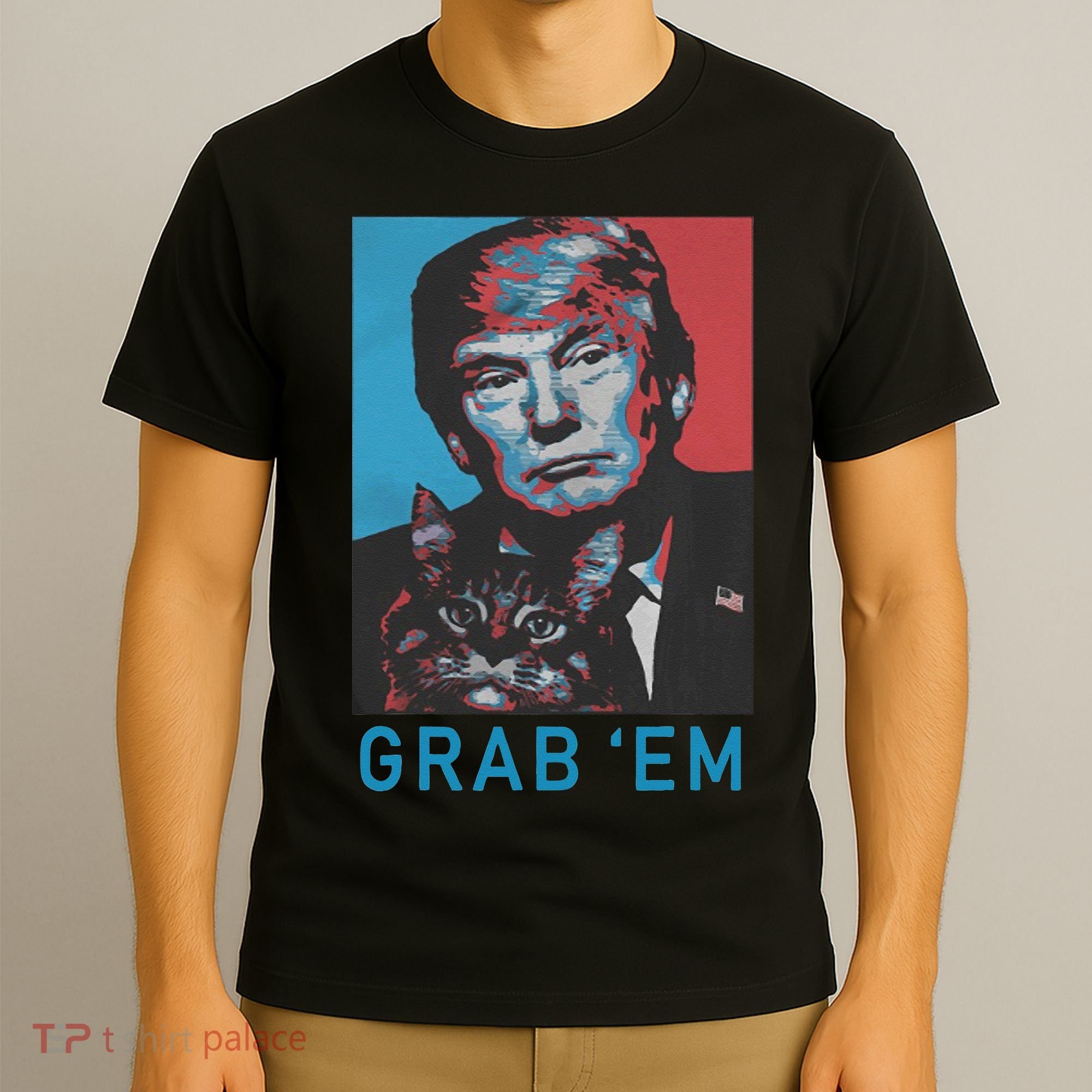 Funny Trump Cat Grab Em Vintage Retro Trump Gift T-Shirt
