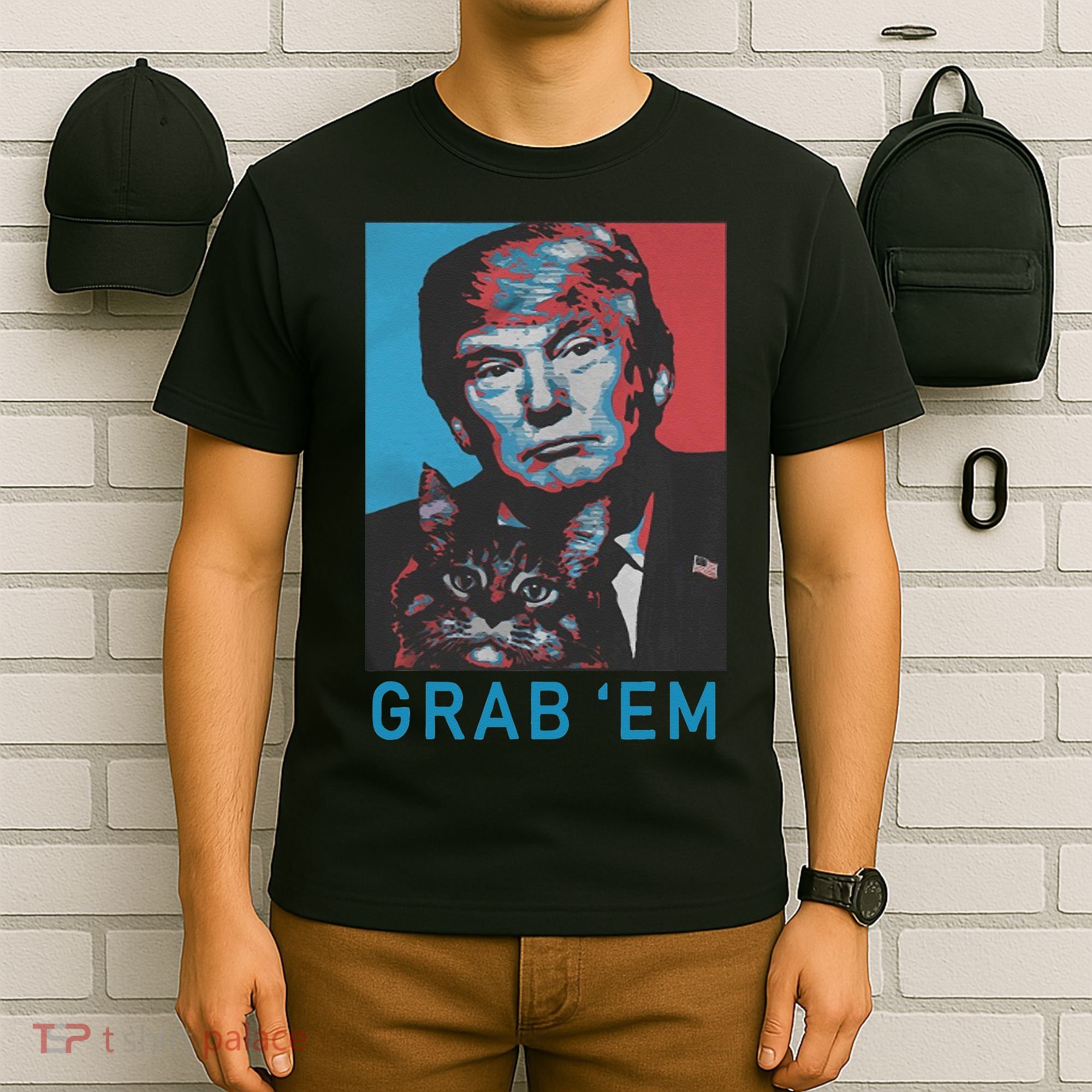 Funny Trump Cat Grab Em Vintage Retro Trump Gift T-Shirt