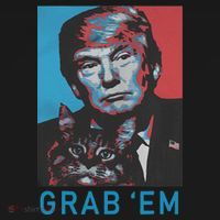 Funny Trump Cat Grab Em Vintage Retro Trump Gift T-Shirt thumb 7